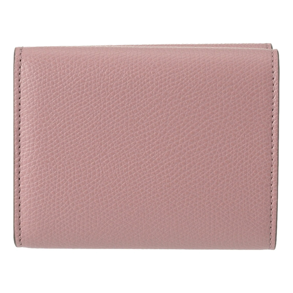 Fendi FF Diamond Leather Tri-Fold Wallet Dusty Mauve Gold-Tone